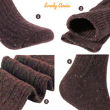 Lian LifeStyle Big Girl's 2 Pair's Exceptional High Crew Wool Socks Non Slip, Cozy and Cool HR1412 Size 6-9 (Coffee)
