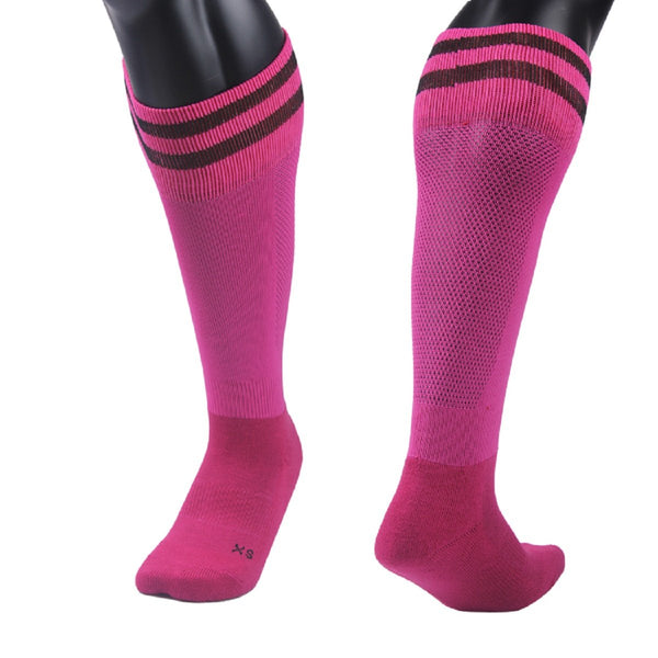 Girl's 2 Pairs High Performance Knee High Socks. Lightweight & Breathable - Ultra Comfortable & Durable Socks XL003 Size XS(Rose)