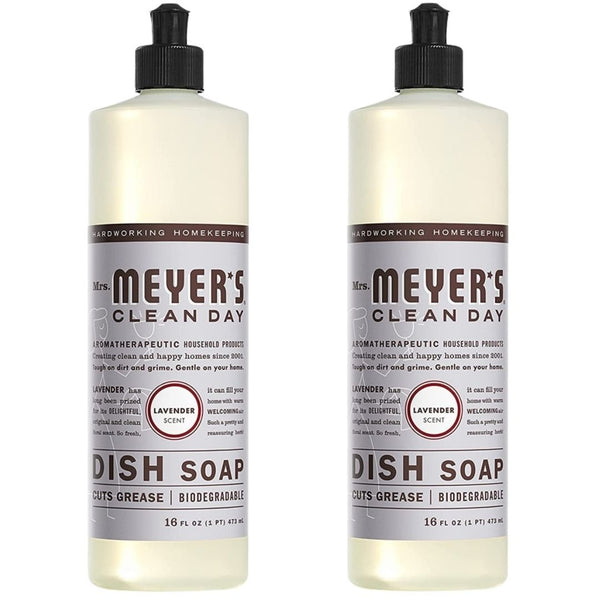 Effective Moisturizing Dishwashing Liquid Dish Soap for Powerwash, Tough on Stain but Gentle on Skin, Cruelty Free Formula, Lavender Scent, 16 FL OZ Bottle, 2 Bottles