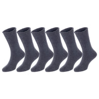 6 Pairs Children's Wool Crew Socks for Boys and Girls. Durable, Stretchable, Thick & Warm Sweat Resistant Kid Socks LK0601 Size 0M-6M (Dark Grey)