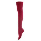 Remarkable Big Girl's Women's 3 Pairs Thigh High Cotton Socks Long Lasting, Colorful and Fancy LA1025 One Size (Wine)