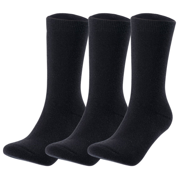 Lovely Annie 3 Pairs Gorgeous Comfy Super Comfortable Women Wool Crew Socks. Strong, Soft with Unique Designs HRL-1802-W (Black)