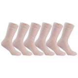 Men's 3 Pairs High Performance Wool Crew Socks, Moisture Wicking, Perfect for Athletic Biking on Winter & Cold Weather LK0602 Size 6-9 (Beige)