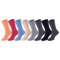 8 Pairs Children's Wool Crew Socks for Boys and Girls. Durable, Stretchable, Thick & Warm Sweat Resistant Kid Socks LK0601 Size 0M-6M (No Rose)