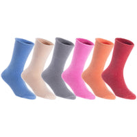 6 Pairs of The Most Gorgeous Women's Wool Crew Socks. Soft, Strong, Super Comfortable with Unique Designs LK0602 Size 6-9 (Random)