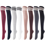 Lovely Annie Big Girl's Women's 5 Pairs Incredible Durable Super Soft Unique Over Knee High Thigh High Cotton Socks Size 6-9 A1022(Random)