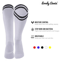 Lovely Annie 1 Pair Fantastic Men's Knee High Sports Socks. Cozy, Comfortable, Durable and Health Supporting XL002 Size L White