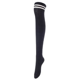 Lovely Annie Women's 3 Pairs Incredible Durable Super Soft Unique Over Knee High Thigh High Cotton Socks Size 6-9 A1023(Black,Khaki,White)
