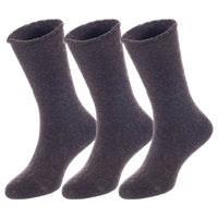 3 Pairs Children's Wool Socks for Boys & Girls. Comfy, Durable, Stretchable, Sweat Resistant Colored Crew Socks LK0601 Size 6M-12M (Coffee)