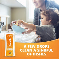 Dishmate, Dishwashing Liquid, Natural Apricot, Hard On Grease, Gentle On Skin, Hypo Allergenic, U.S. EPA Safer Choice Certified, Pack of 5, 25 Fl OZ Per Pack