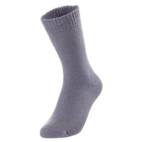 Lovely Annie Perfect Fit, and Cozy Men's 1 Pair Wool Blend Crew Socks For Healthy Feet With A Wide WD Plain Size 6-9(Grey)