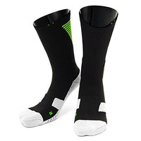 Lovely Annie Women's 1 Pair High Crew Athletic Sports Socks Size M XL0028-08(Black w/ White Strip)