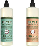 Mrs. Meyers Clean Day Liquid Dish Soap, 1 Pack Basil, 1 Pack Geranium, 16 OZ each