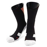 Lovely Annie Big Boy's 1 Pair High Crew Athletic Sports Socks Size L/XL XL0028-07(Black w/Orange Strip)