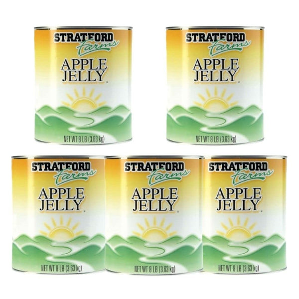 StratFord Farms, Apple Jelly, Non GMO, Keto Friendly, Vegan and Gluten Free, Delicious, Low Glycemic Index and Fewer Calories, Pack of 5, 128 Fl OZ Per Pack