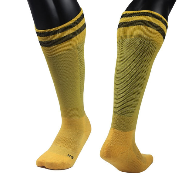 Girl's 2 Pairs High Performance Knee High Socks. Lightweight & Breathable - Ultra Comfortable & Durable Socks XL003 Size S(Yellow)