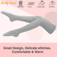 Incredible Women's 3 Pairs Thigh High Cotton Socks Unique, Durable And Super Soft For Everyday Relaxed Feet LAW1025 Size 6-9 (Dark Grey,Grey, Cream)