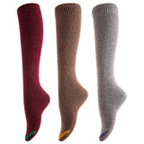 Lovely Annie Women's 3 Pairs Cute High Knee Cotton Socks, Cozy Fluffy Fancy with a Wide Color and Size Range Size 7-9 A158212(Grey,Coffee,Wine)