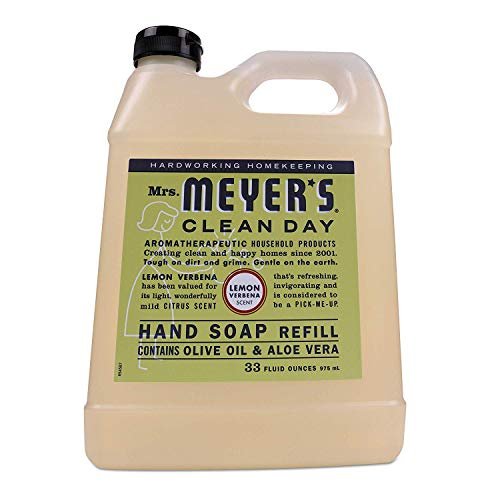 Hydrating Hand Soap Refill in Refreshing Lemon Verbena Scent for any Soap Dispenser for Bathroom & Kitchen Liquid Soap w/ Essential Oils for Hand Wash, 33 Fl OZ Per Bottle, 1 Bottle