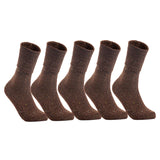 Lovely Annie Women's 5 Pair's Exceptional High Crew Wool Socks Non Slip, Cozy and Cool HR1412 Size 6-9 (Coffee)