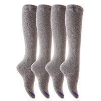 Women's 4 Pairs Truly Beautiful Comfortable Durable Soft Knee High Cotton Boot Socks M158212 Size 6-9(Gray)