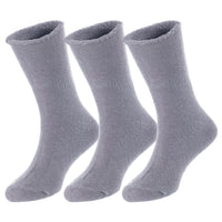 3 Pairs Children's Wool Socks for Boys & Girls. Comfy, Durable, Stretchable, Sweat Resistant Colored Crew Socks LK0601 Size 6M-12M (Grey)