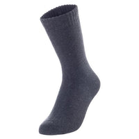 Lovely Annie Perfect Fit, and Cozy Men's 1 Pair Wool Blend Crew Socks For Healthy Feet With A Wide WD Plain Size 6-9(DarkGrey)