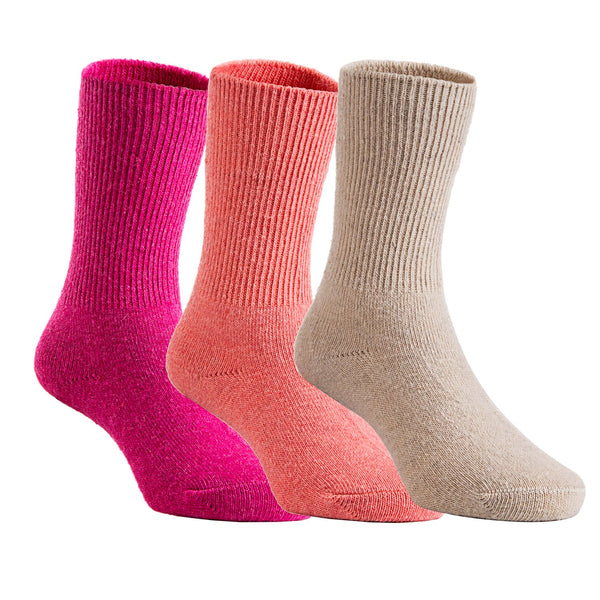 3 Pairs of Thick & Warm Wool Socks for Children. Perfect for All Seasons, Sweat & Odor Resistant Kid Socks Size 4Y-6Y(Assorted Girl Color)