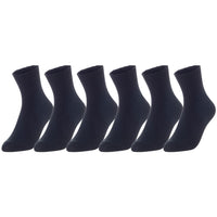 Lovely Annie Unisex Children's 6 Pairs Thick & Warm, Comfy, Durable Wool Crew Socks. Perfect as Winter Snow Sock and All Seasons LK08 Size 9Y-11Y (Black)