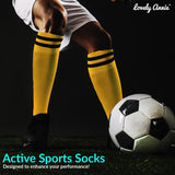 Lovely Annie 1 Pair Ultra Comfortable Girls Knee High Sports Socks Perfect as Activewear as Soccer, Football, and Other Sports XL003 XXS(Yellow)