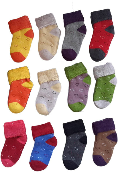 Lovely Annie 4 Pairs Children Wool Love Heart Socks Girl 12M-36M Random Color
