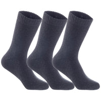 3 Pairs of The Most Gorgeous Women's Wool Crew Socks. Soft, Strong, Super Comfortable with Unique Designs LK0602 Size 6-9 (Dark Grey)