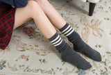 Lovely Annie Big Girl's Women's 3 Pairs Incredible Durable Super Soft Unique Over Knee High Thigh High Cotton Socks Size 6-9 A1022(Dark Grey)