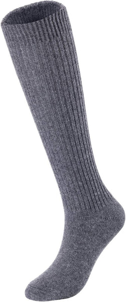 Lovely Annie Big Girl's & Women's 1 Pairs Knee High Wool Socks | Comfy, Cozy and Fancy Leg Warmer Stockings AFS05 Size L/XL(Grey)