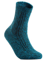 Big Girl's Women's 6 Pairs Pack Fashion Soft Wool Crew Socks One Size AHR1613(Blue)