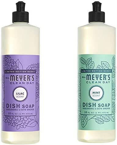 Liquid Dish Soap, Cruelty Free Formula, 1 Pack Lilac, 1 Pack Mint, 16 OZ each