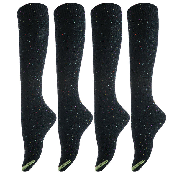 Women's 4 Pairs Truly Beautiful Comfortable Durable Soft Knee High Cotton Boot Socks M158212 Size 6-9(Black)