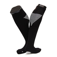 Lovely Annie Men's 1 Pair Knee High Athletic Sports Socks Size M XL0026-10(Black w/ White Strip)