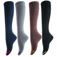 Women's 4 Pairs Truly Beautiful Comfortable Durable Soft Knee High Cotton Boot Socks M158212 Size 6-9(4 Color w/o Wine)