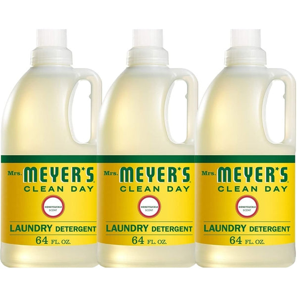 Natural Laundry Detergent | Best Liquid Laundry Detergent with Biodegradable Formula | Honeysuckle Scent | Made with Natural Ingredients | High Efficiency, 64 FL OZ Per Bottle, 3 Bottles
