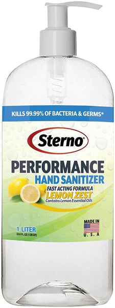 70% Alcohol Gel Hand Sanitizer Bottle with Pump, Made in USA - Performance Lemon Zest Fragrance, 33.8 FL OZ Per Pack, (Pack of 1)