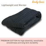 Incredible Women's 3 Pairs Thigh High Cotton Socks Unique, Durable And Super Soft For Everyday Relaxed Feet LAW1025 Size 6-9 (Black)