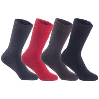 Men's 4 Pairs High Performance Wool Crew Socks, Breathable & Lightweight, Moisture Wicking Socks LK0602 Size 6-9 (Dark Grey,Red,Coffee,Black)