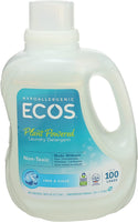 Earth Friendly Products ECOS Hypoallergenic Liquid Laundry Detergent Free & Clear, 100 Ounce