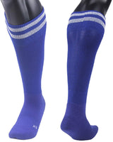 Lovely Annie Girls' 2 Pairs Knee High Sports Socks for Baseball/Soccer/Lacrosse 003 XS(Blue)