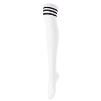 Lovely Annie Big Girl's Women's 3 Pairs Incredible Durable Super Soft Unique Over Knee High Thigh High Cotton Socks Size 6-9 A1022(DG,Cofe,White)