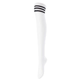 Lovely Annie Big Girl's Women's 3 Pairs Incredible Durable Super Soft Unique Over Knee High Thigh High Cotton Socks Size 6-9 A1022(DG,Cofe,White)