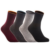 Lovely Annie Big Girl's and Women's 5 Pairs Pack Wool Crew Socks HR1612 Size L/XL 4 Color(No Beige)