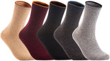 Lovely Annie Big Girl's and Women's 5 Pairs Pack Wool Crew Socks HR1612 Size 6-9 (5 Random Color)