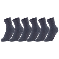 Lovely Annie Unisex Children's 6 Pairs Thick & Warm, Comfy, Durable Wool Crew Socks. Perfect as Winter Snow Sock and All Seasons LK08 Size 9Y-11Y (Dark Grey)